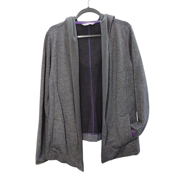 The North Face Cardigan Knit Sweater Hooded Gray Front Pockets Womens XL - Picture 1 of 5